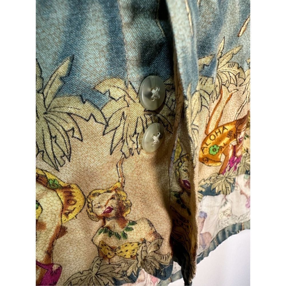 Campia Moda men’s 100% rayon Hawaiian short sleeve button shirt size M. #42-1061 - Picture 5 of 7